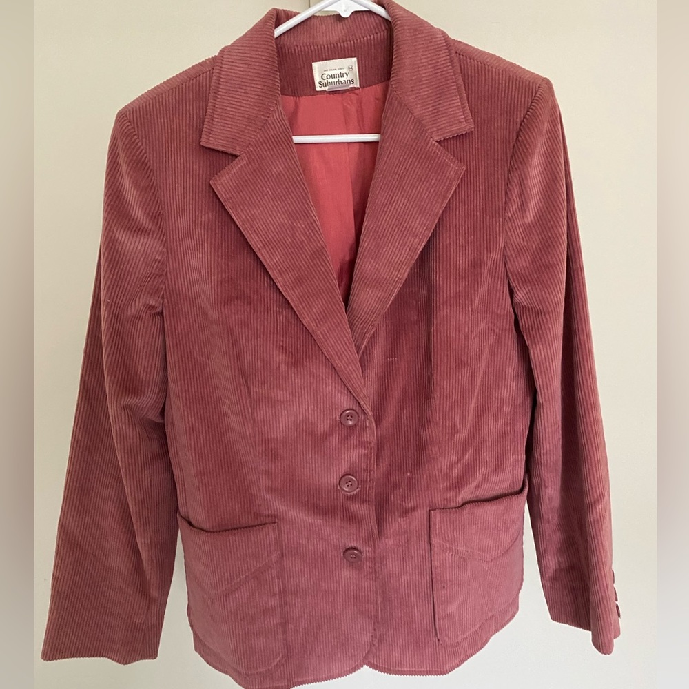 Pink Corduroy Blazer